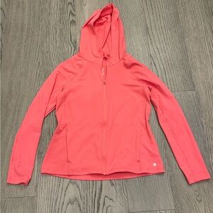 Layer‎ 8 Vibrant Coral Full Zip Hooded Scuba Jacket
